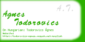 agnes todorovics business card
